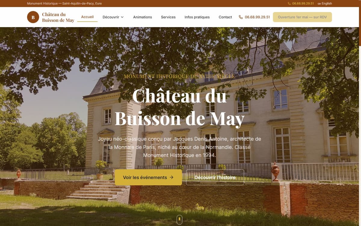 Aperçu du site Château du Buisson de May
