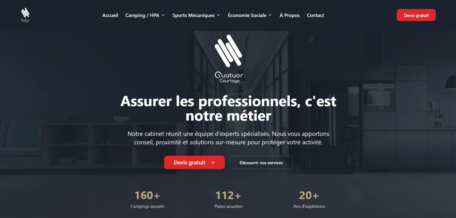 Aperçu du site Quatuor Courtage